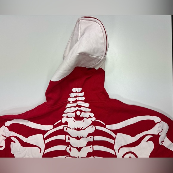 VTG LRG Dead Serious Skeleton Skull Hoodie Lifted Research Group RED YE RARE 4XL - Picture 15 of 16